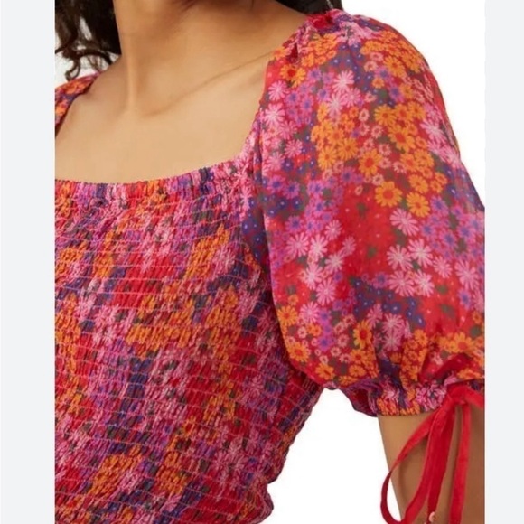 Free People Back On Top Cropped Blouse Size Large - Picture 4 of 6